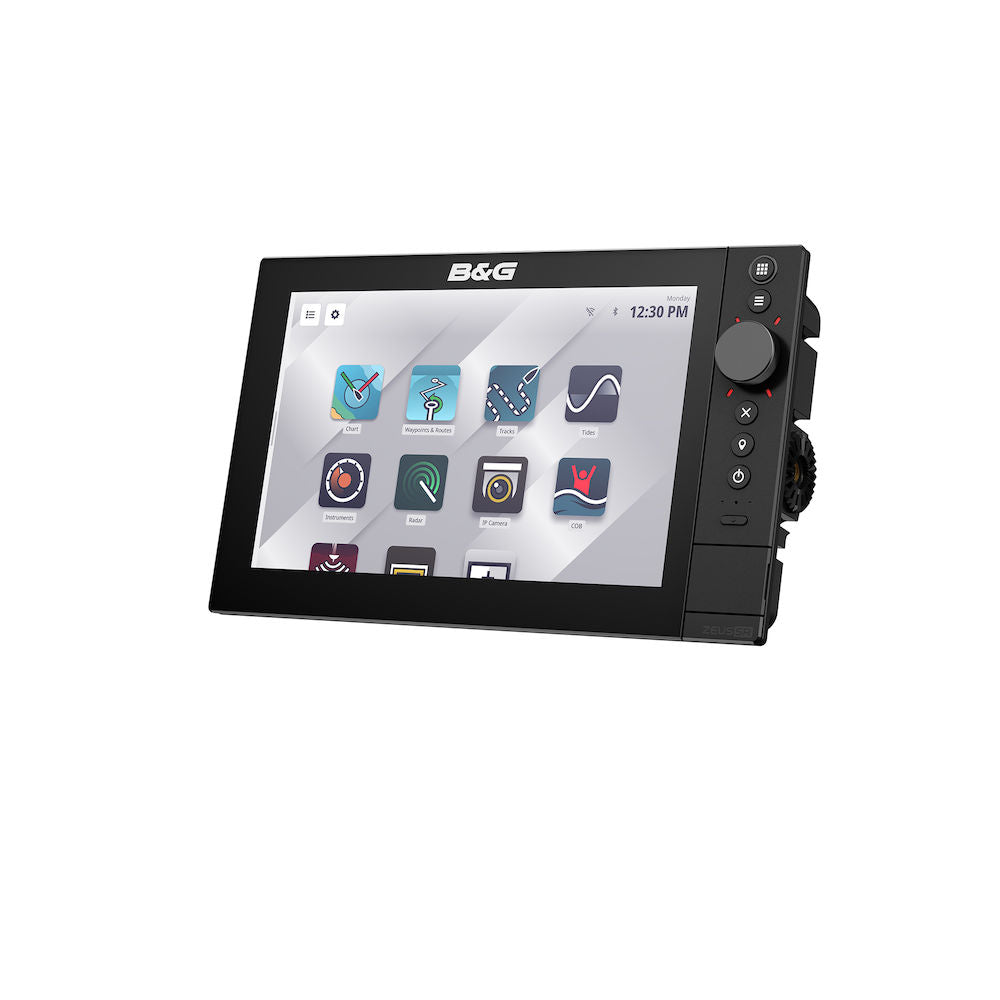B&G Zeus SR 10 chartplotter showing display program options on white background