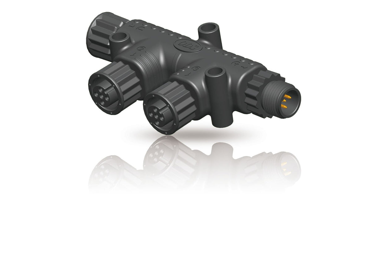 NMEA 2000 2-way connector tee on white background.