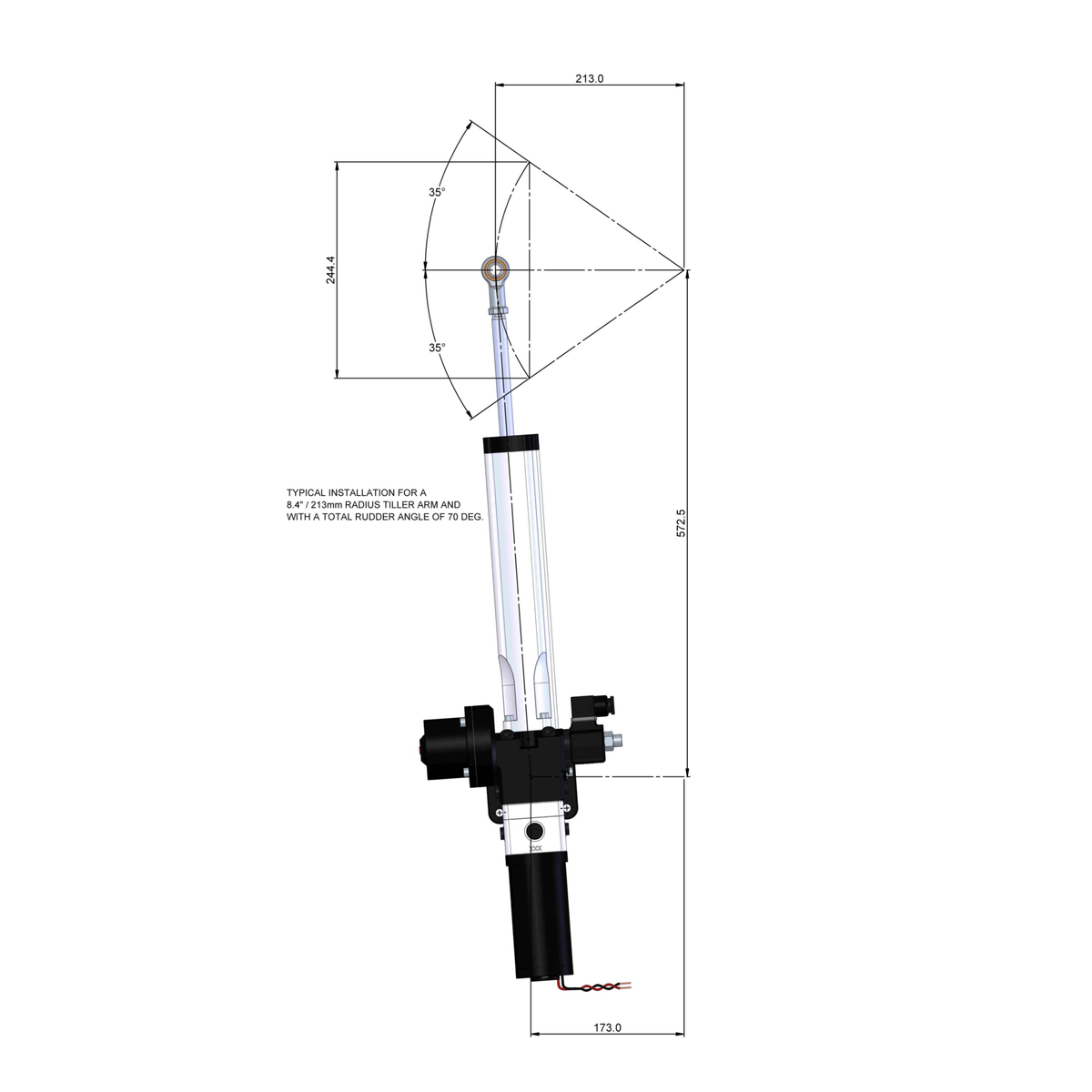 Hydraulic Steering Linear Drive Unit (T2) 250mm