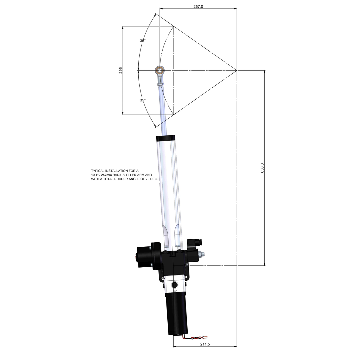 Hydraulic Steering Linear Drive Unit (T2) 300mm