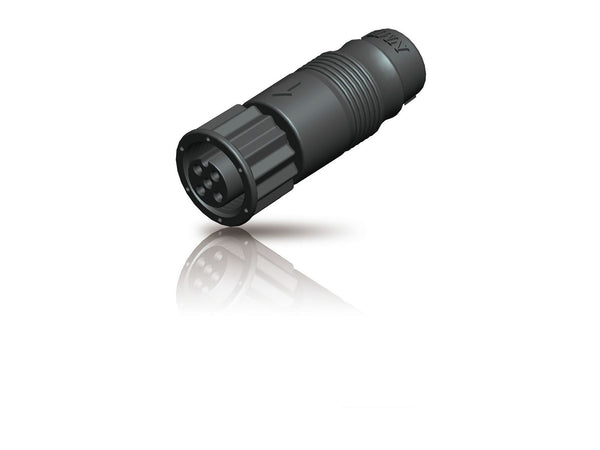 A black female terminator for NMEA2000 backbones on white background.