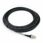 A black UltraWhip VHF antenna cable with a connector at one end, coiled and laid out on a white background.