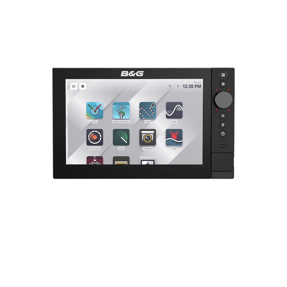 B&G Zeus SR 10 chartplotter showing display program options on white background.